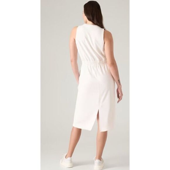 Athleta Seasoft Midi Dress in Magnolia White Size M / NWT - Picture 5 of 8